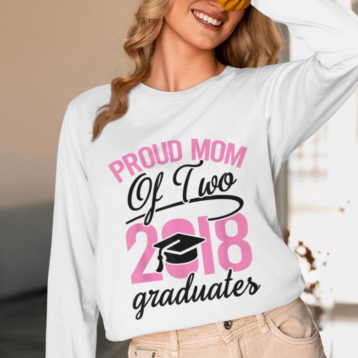 Graduation Shirt For Mom With Twins Proud Mom Of Two Unisex Long Sleeve T-Shirt