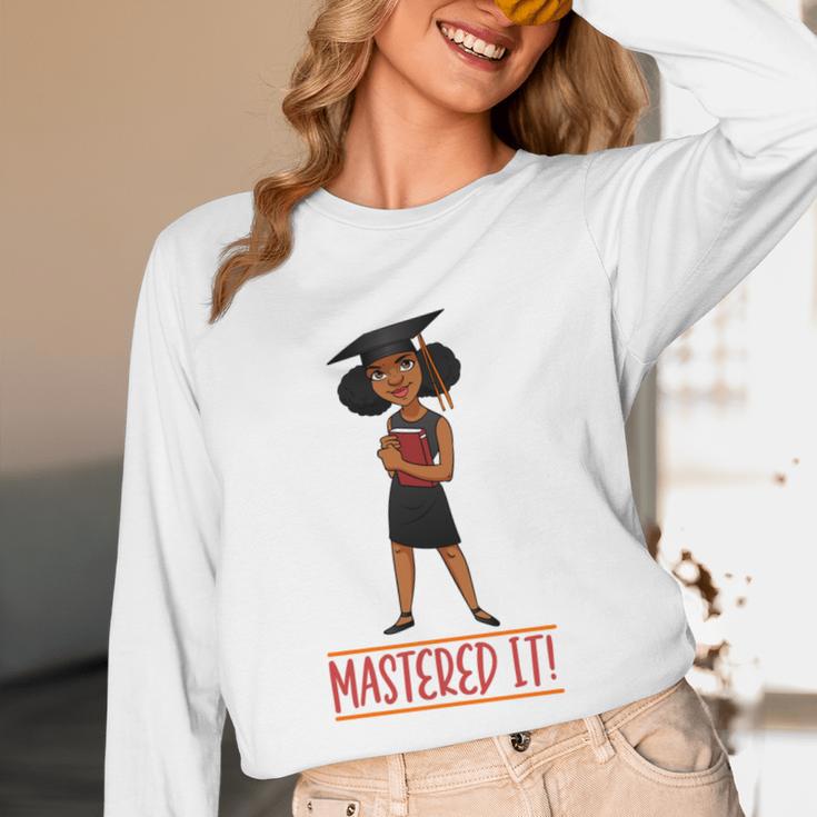 Graduation Woman Tshirt Black Melanin Masters Degree Unisex Long Sleeve T-Shirt