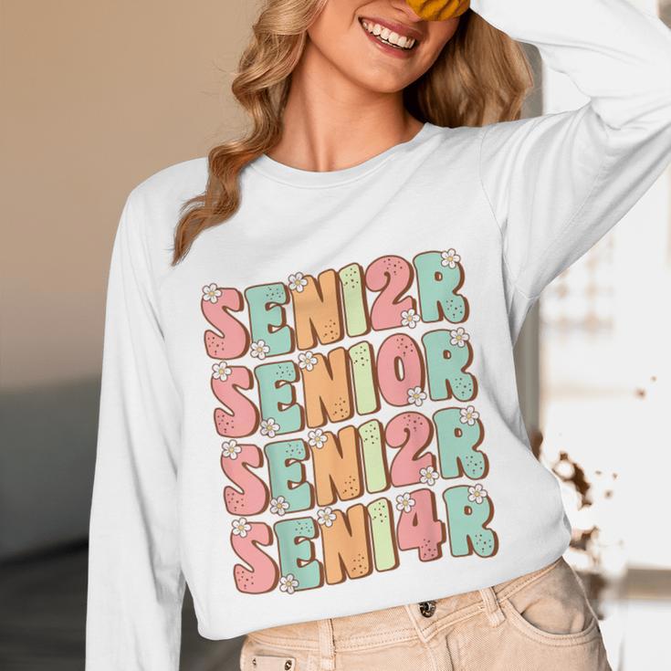 Groovy Senior Graduation Cute Groovy Senior Class Of 2024 Unisex Long Sleeve T-Shirt