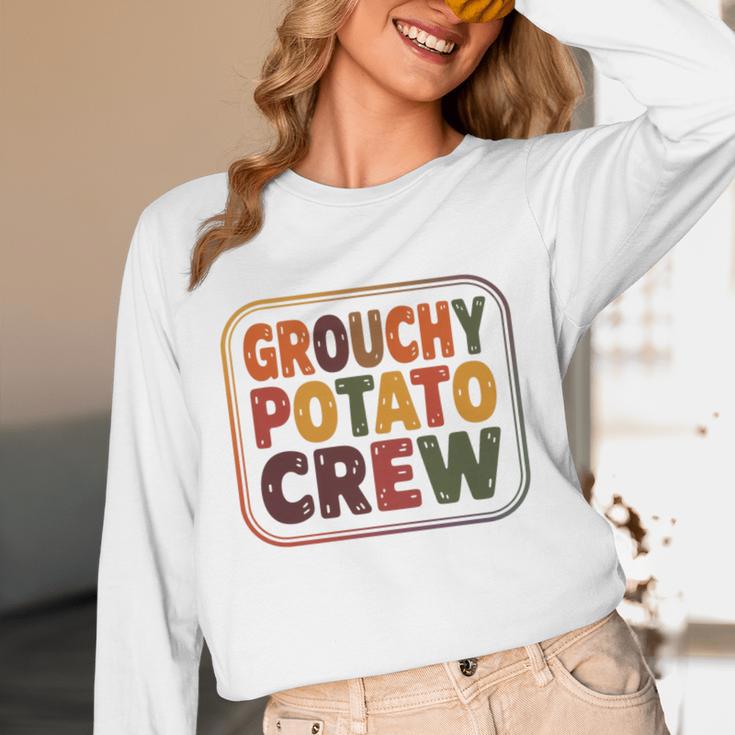 Grouchy Potato Crew Introvert Sarcasm Premium Tri-Blend Unisex Long Sleeve T-Shirt