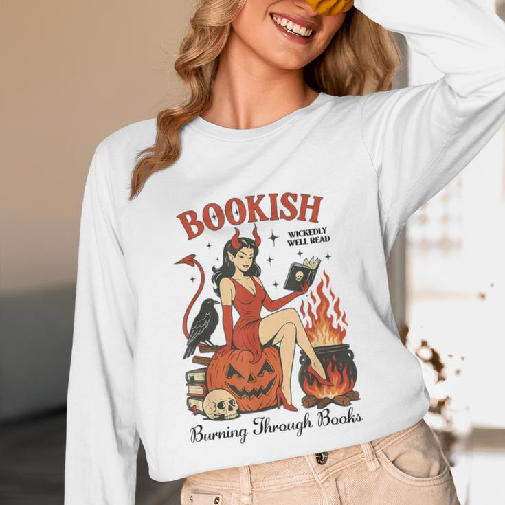 Halloween Bookish Witchy Book Club Hot Girls Read Unisex Long Sleeve T-Shirt