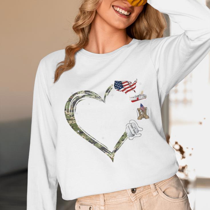 Heart Coast Guard Wife Coast Guard Graduation Wife USCG Wife Unisex Long Sleeve T-Shirt