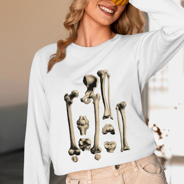 Hip And Leg Bones Book Print Vintage Human Bones Unisex Long Sleeve T-Shirt Hip And Leg Bones Book Print Vintage Human Bones Unisex Long Sleeve T-Shirt
