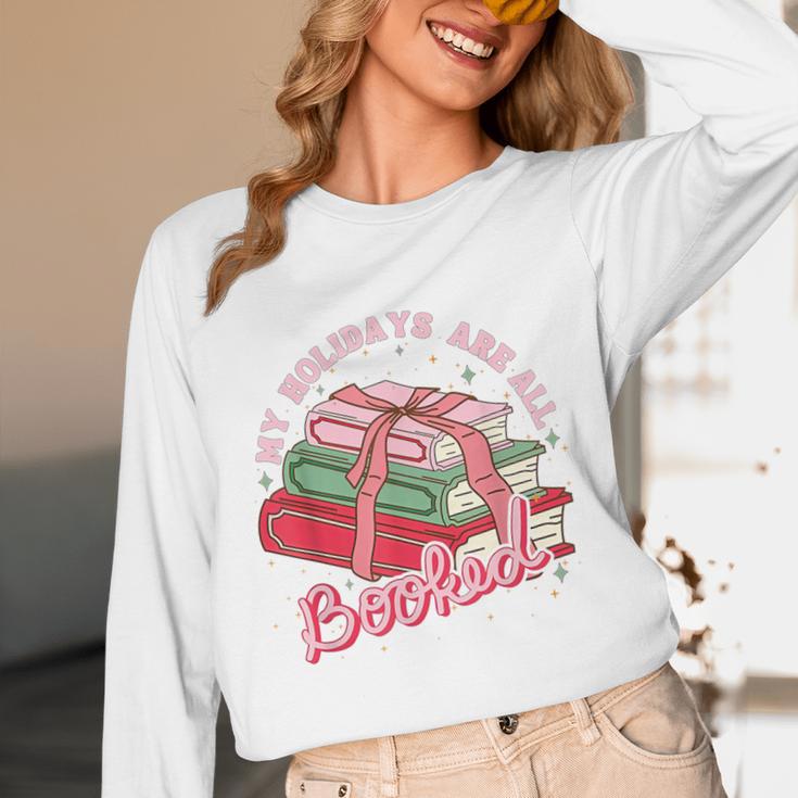 My Holidays Are All Booked Christmas Reading Books Bookish Unisex Long Sleeve T-Shirt