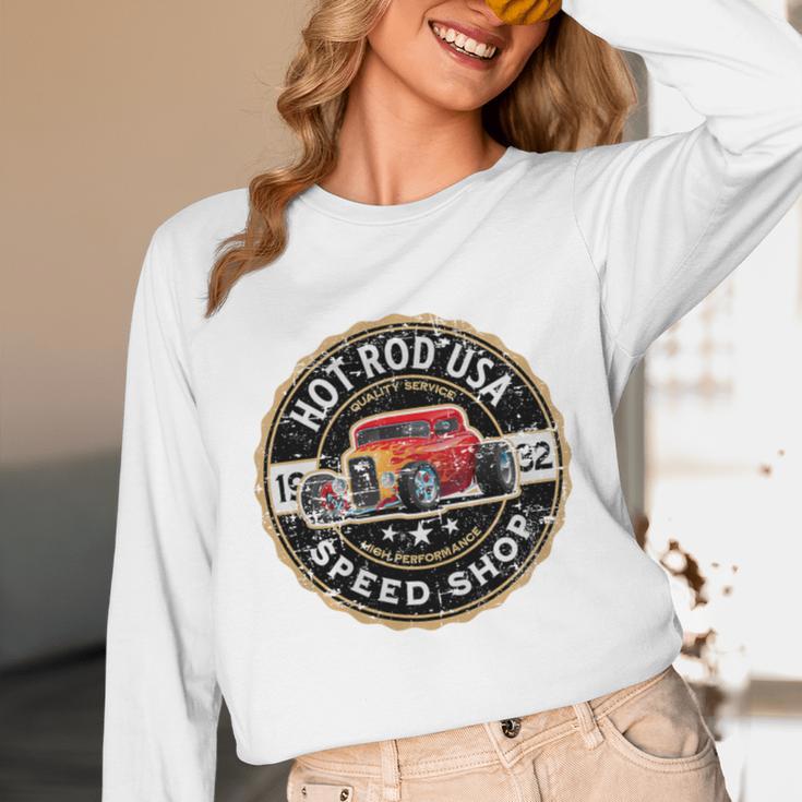 Hotrod Custom Car Automotive Nostalgia Distressed Premium Tri-Blend Unisex Long Sleeve T-Shirt