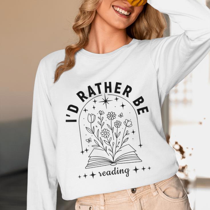 I’d Rather Be Reading Minimal Book Lover Arch Unisex Long Sleeve T-Shirt