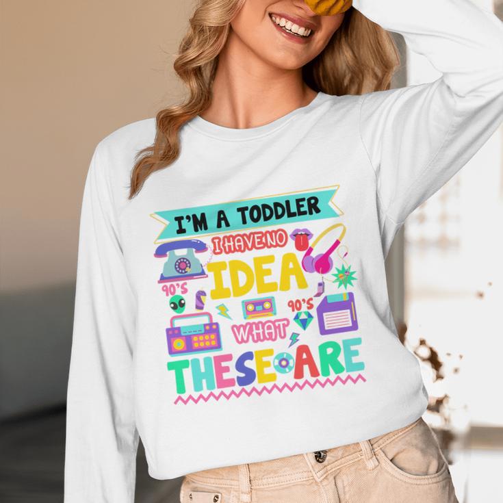 I'm A Toddler I Have No Ideas Retro Vintage 90s Nostalgia Premium Tri-Blend Unisex Long Sleeve T-Shirt