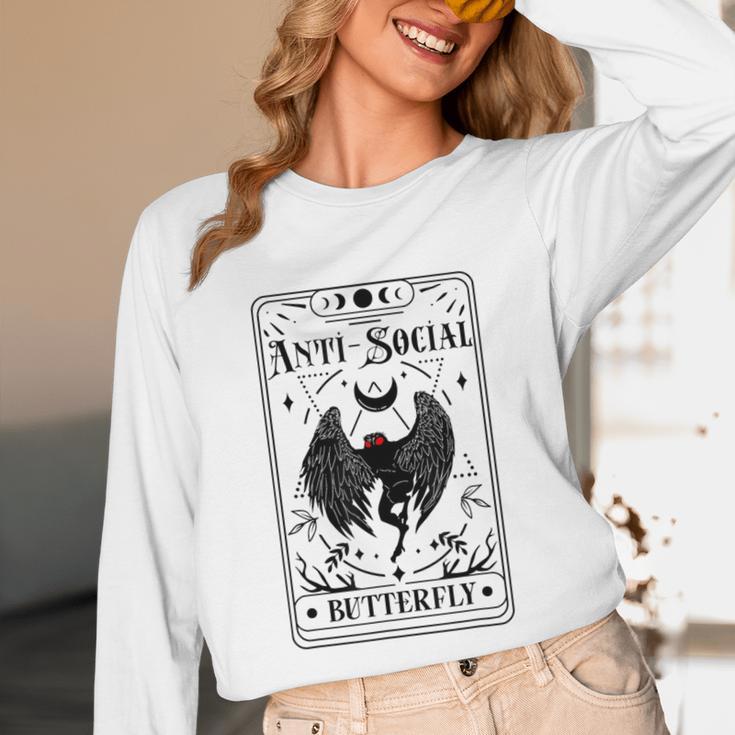 Introvert Apparel Emporium Mothman Tarot Card Antisocial Butterfly Cryptozoologist -Adults Grey Unisex Long Sleeve T-Shirt Introvert Apparel Emporium Mothman Tarot Card Antisocial Butterfly Cryptozoologist -Adults Grey Unisex Long Sleeve T-Shirt