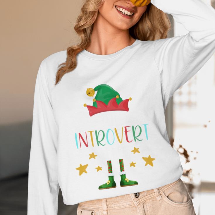 The Introvert Elf Christmas Family Matching Fun Xmas Top Unisex Long Sleeve T-Shirt