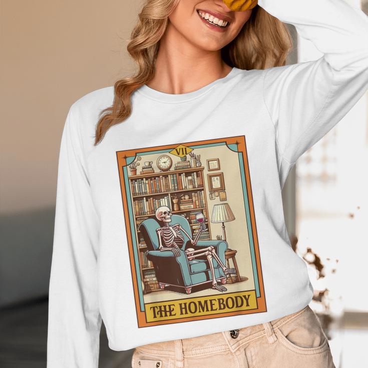 Introvert Homebody Awkward Skeleton The Homebody Tarot Card Unisex Long Sleeve T-Shirt Introvert Homebody Awkward Skeleton The Homebody Tarot Card Unisex Long Sleeve T-Shirt