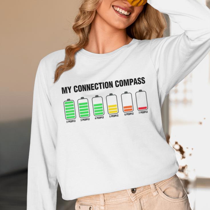 Introvert Low Battery My Connection Compass Unisex Long Sleeve T-Shirt Introvert Low Battery My Connection Compass Unisex Long Sleeve T-Shirt