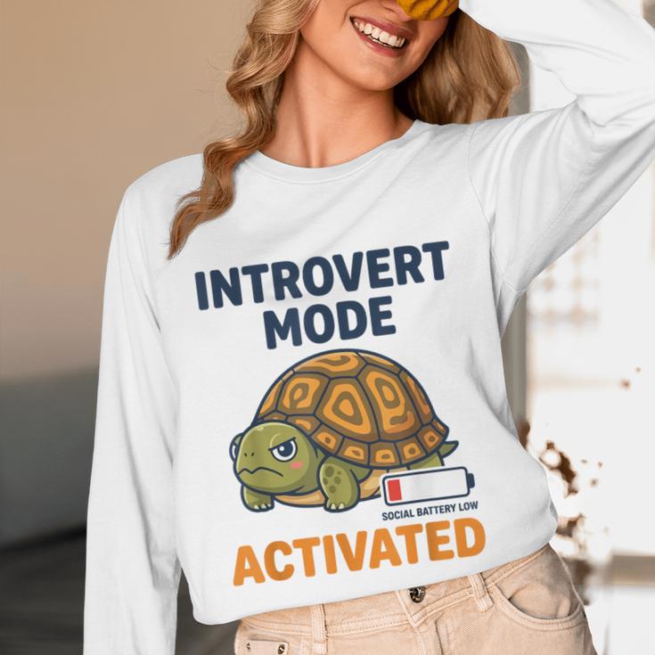 Introvert Mode Activated Low Social Battery Box Turtle Unisex Long Sleeve T-Shirt Introvert Mode Activated Low Social Battery Box Turtle Unisex Long Sleeve T-Shirt