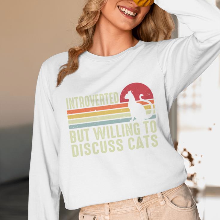 Introverted But Willing To Discuss Cats Kitten Pet Lover Unisex Long Sleeve T-Shirt Introverted But Willing To Discuss Cats Kitten Pet Lover Unisex Long Sleeve T-Shirt