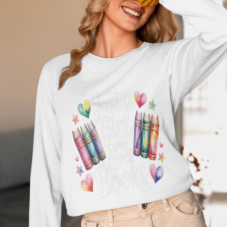 Just a Girl Who Loves Books Lover Reading Library Librarian Unisex Long Sleeve T-Shirt