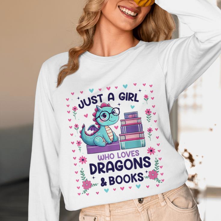 Just A Girl Who Loves Dragons And Books Lover Reading Book Unisex Long Sleeve T-Shirt Just A Girl Who Loves Dragons And Books Lover Reading Book Unisex Long Sleeve T-Shirt