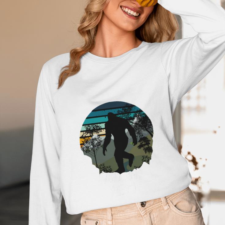 Just Me And My Yeti Retro Sunset Mountain Hiking Introvert Unisex Long Sleeve T-Shirt Just Me And My Yeti Retro Sunset Mountain Hiking Introvert Unisex Long Sleeve T-Shirt