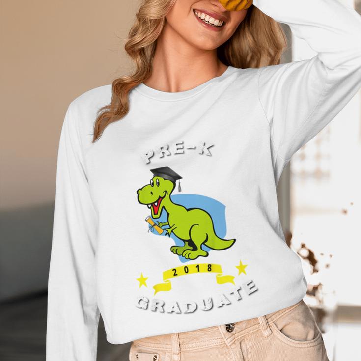 Kids Dinosaur Pre-K Graduation TShirt Kids Preschool Graduation Unisex Long Sleeve T-Shirt