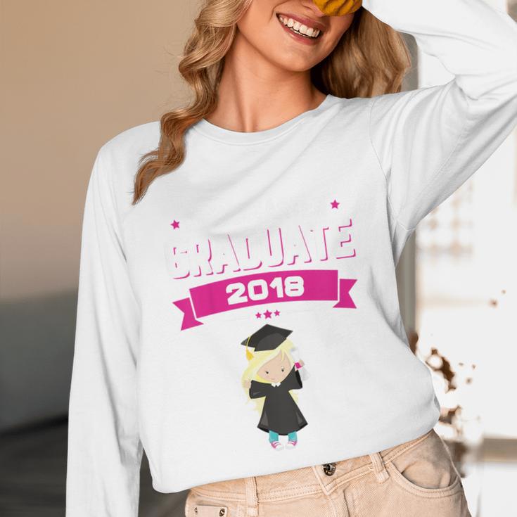 Kids Kindergarten Graduate 2018 Graduation Girls Unisex Long Sleeve T-Shirt