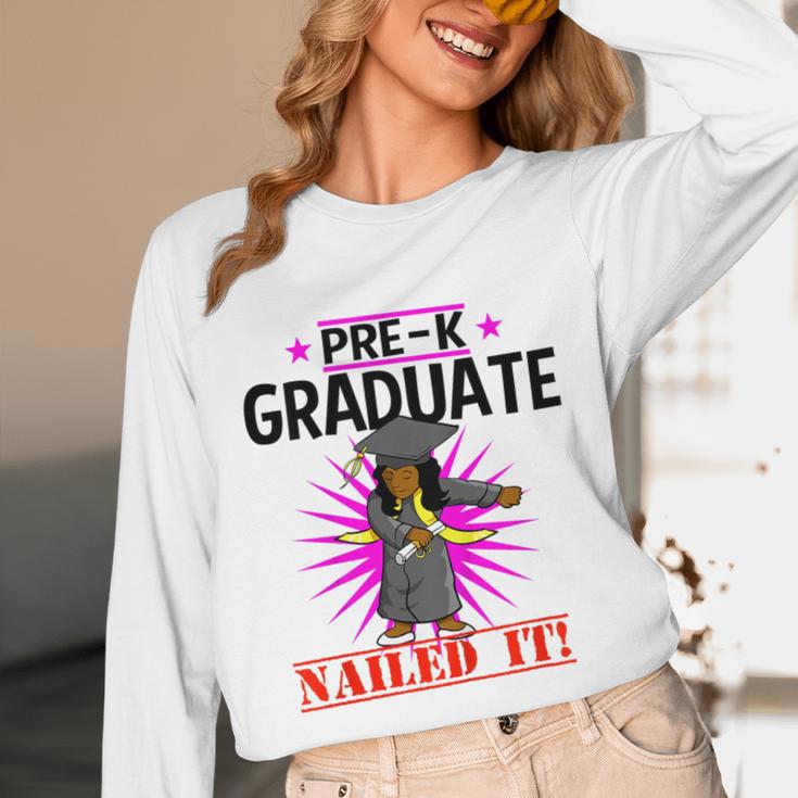 Kids Pre K Graduation Flossing Girl Nailed It Graduate Girls Unisex Long Sleeve T-Shirt