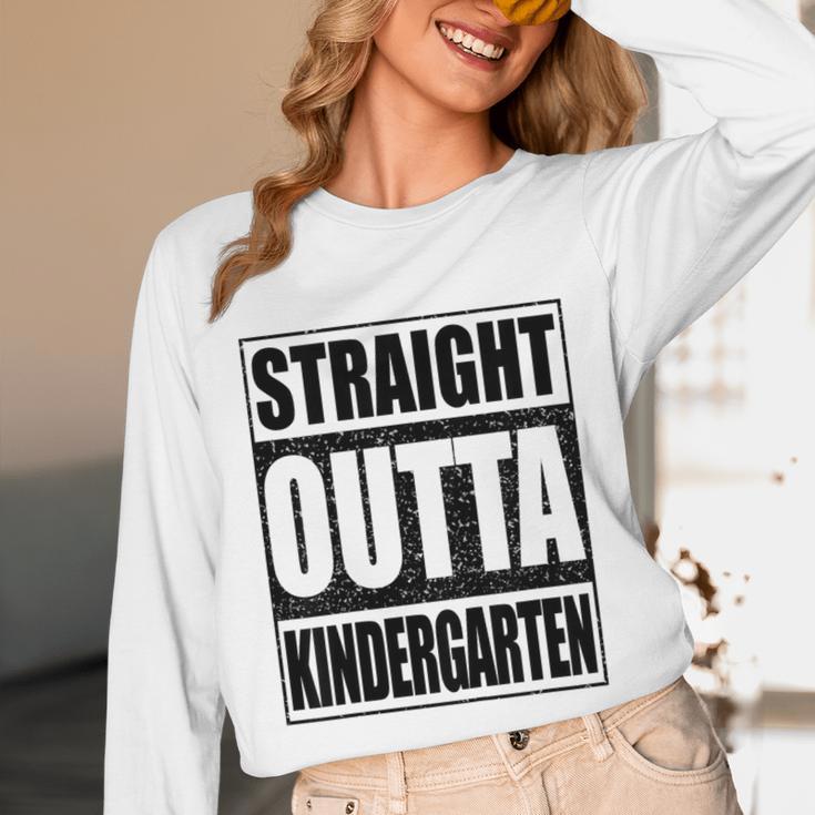 Kids Straight Outta Kindergarten Shirt Boy Girl Graduation Unisex Long Sleeve T-Shirt