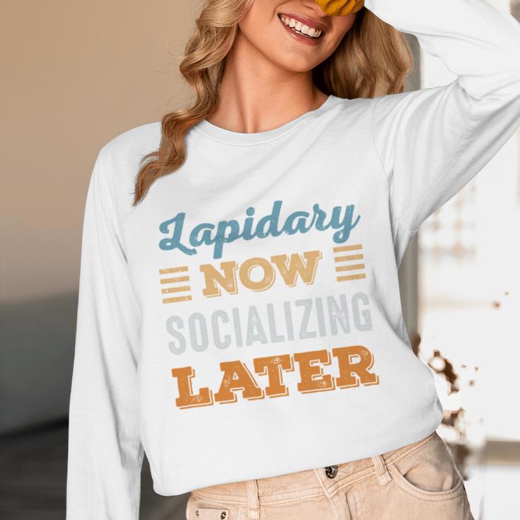 Lapidary Now Minimal Socializing Introvert Vintage Unisex Long Sleeve T-Shirt Lapidary Now Minimal Socializing Introvert Vintage Unisex Long Sleeve T-Shirt