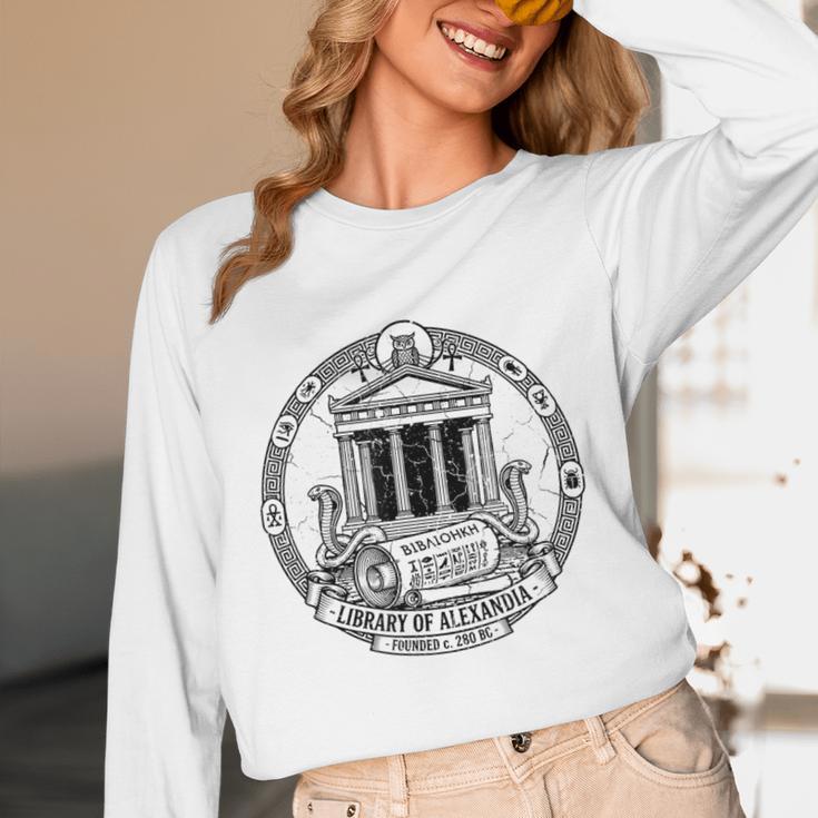 Library Of Alexandria Ancient Book Lover Librarian Books Unisex Long Sleeve T-Shirt Library Of Alexandria Ancient Book Lover Librarian Books Unisex Long Sleeve T-Shirt