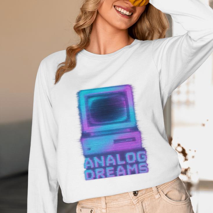 Lofi Reverie Analog Dreams Pixel 90s Desktop VHS Nostalgia Unisex Long Sleeve T-Shirt
