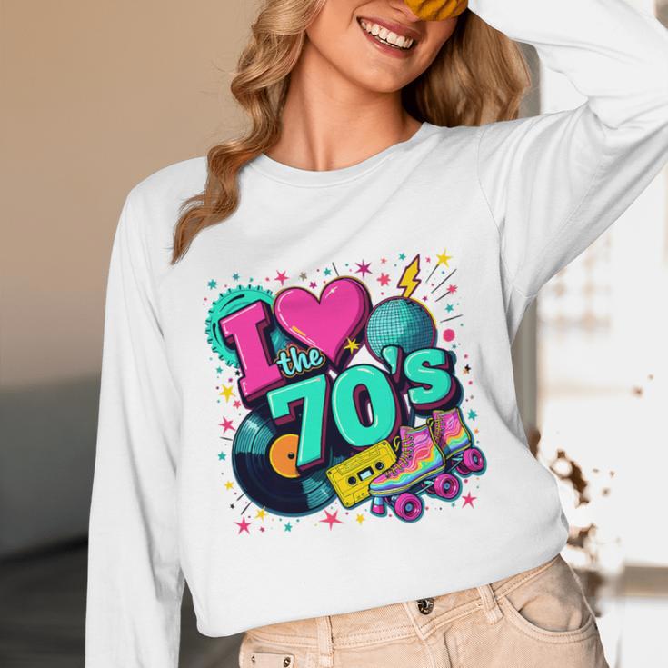 I Love The 70s Retro Cassette Roller Vinyl Disco Nostalgia Premium Tri-Blend Unisex Long Sleeve T-Shirt