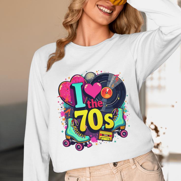 I Love The 70s Vintage Cassette Roller Vinyl Nostalgia 70s Premium Tri-Blend Unisex Long Sleeve T-Shirt