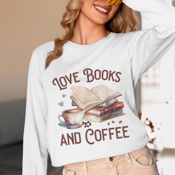 Love Books And Coffee Books Reading Coffee Drinking Unisex Long Sleeve T-Shirt Love Books And Coffee Books Reading Coffee Drinking Unisex Long Sleeve T-Shirt