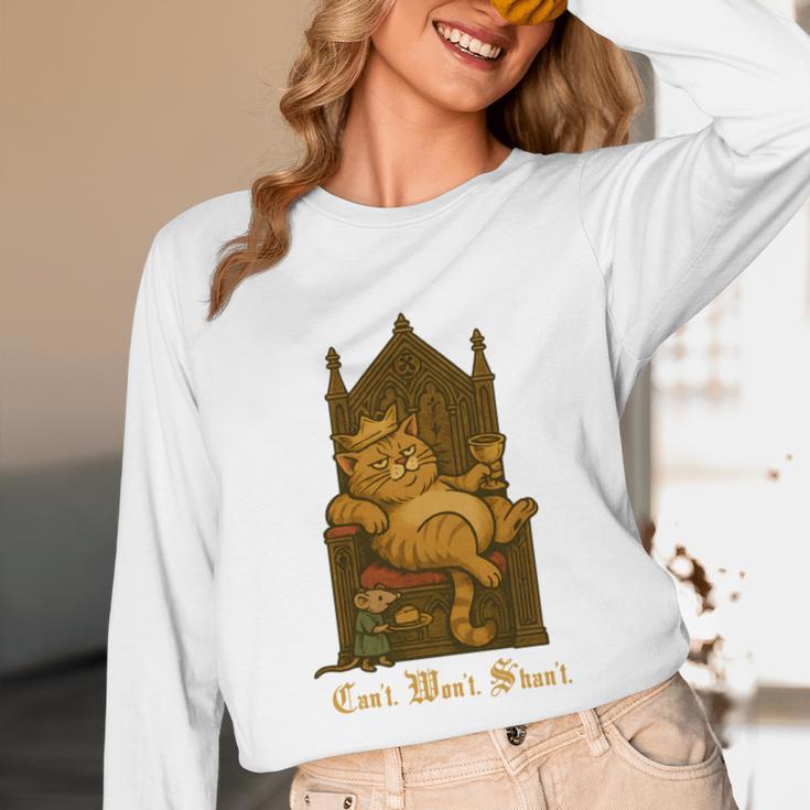 Medieval Cat Sarcastic Queen Lazy King Introvert Kitty Unisex Long Sleeve T-Shirt Medieval Cat Sarcastic Queen Lazy King Introvert Kitty Unisex Long Sleeve T-Shirt