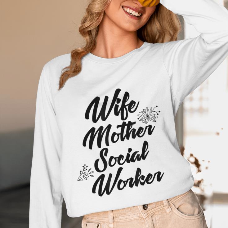 MSW Mom Graduation T-Shirt Social Worker Wife Mother Unisex Long Sleeve T-Shirt