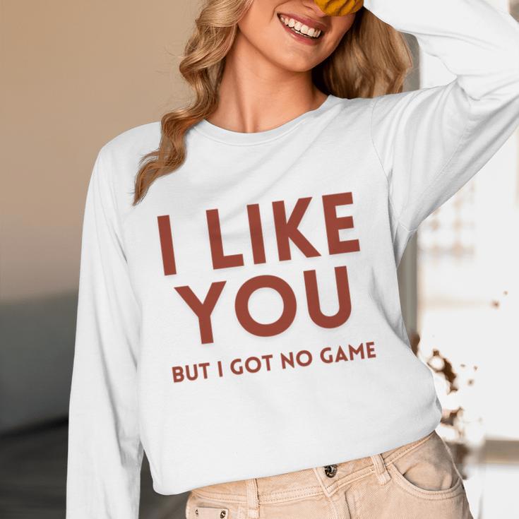 I Like You But Got No Game Introvert Minimalist Joke Unisex Long Sleeve T-Shirt I Like You But Got No Game Introvert Minimalist Joke Unisex Long Sleeve T-Shirt