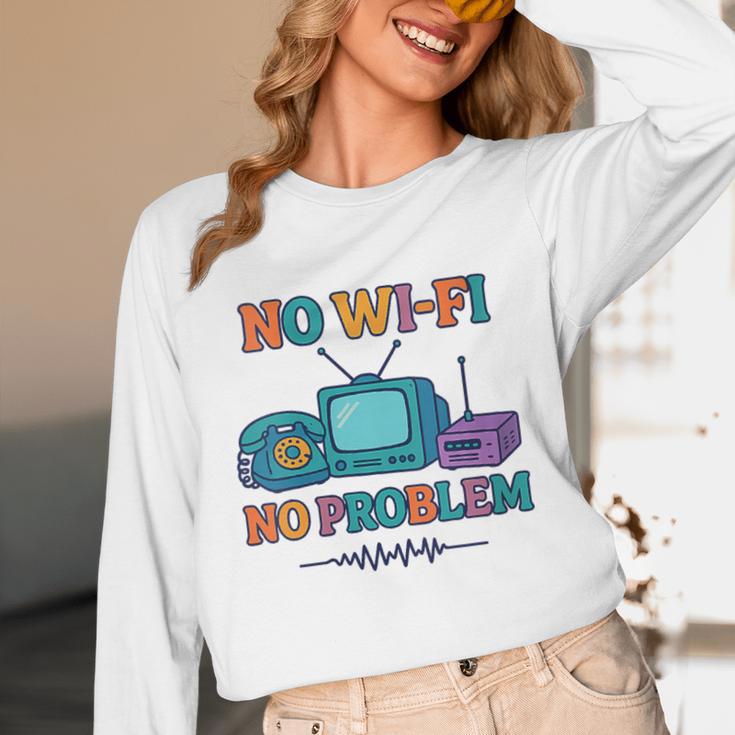 No Wi-Fi No Problem – Retro Dial Up Tech Nostalgia Unisex Long Sleeve T-Shirt