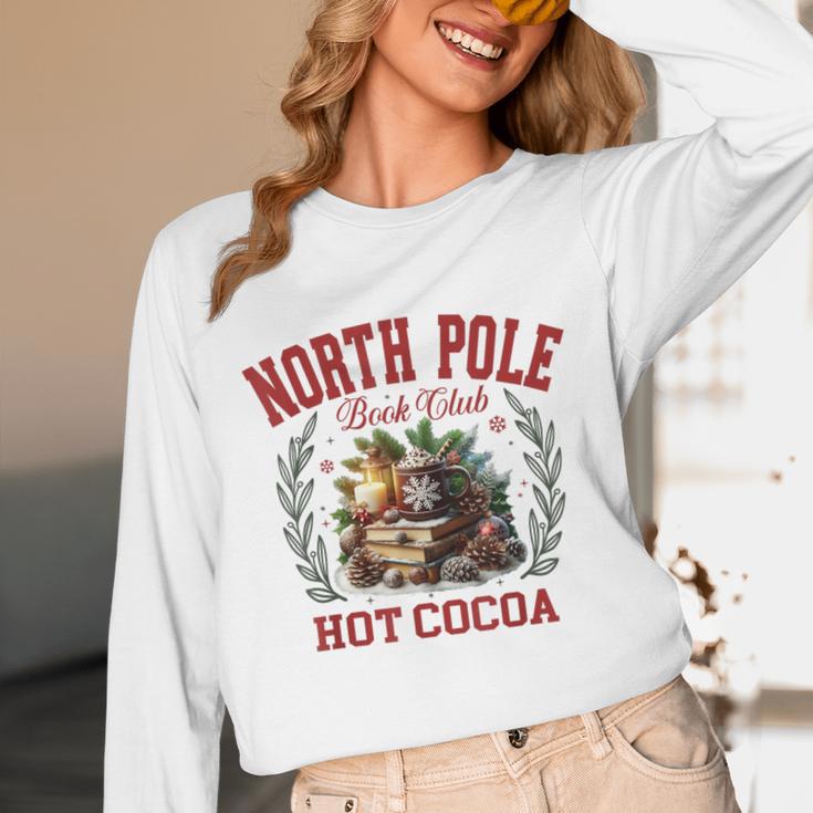 North Pole Book Club Hot Cocoa Bookworm Christmas Xmas Unisex Long Sleeve T-Shirt North Pole Book Club Hot Cocoa Bookworm Christmas Xmas Unisex Long Sleeve T-Shirt
