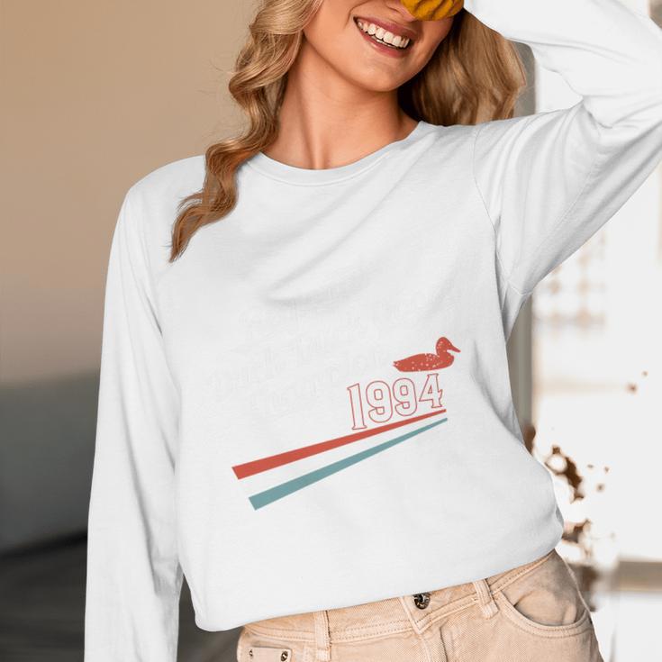 Nostalgia 90s Duck Goose Premium Tri-Blend Unisex Long Sleeve T-Shirt