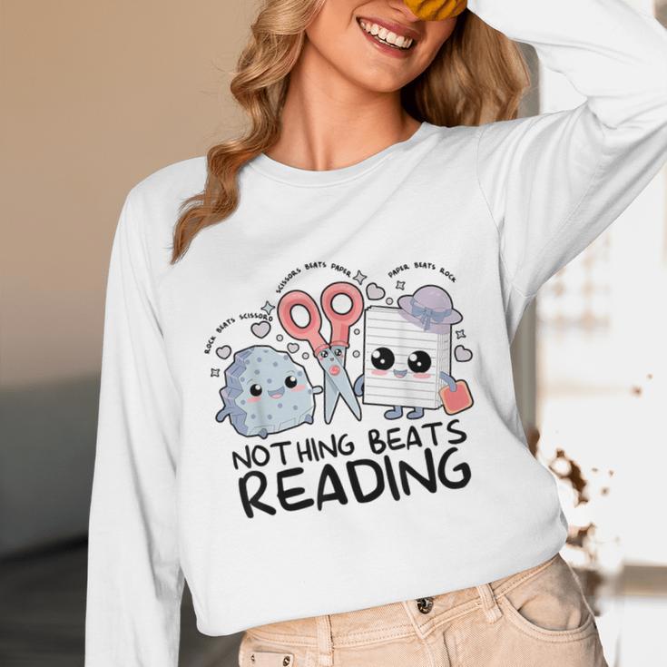 Nothing Beats Reading Rock Paper Scissors Book Lover Teacher Unisex Long Sleeve T-Shirt Nothing Beats Reading Rock Paper Scissors Book Lover Teacher Unisex Long Sleeve T-Shirt