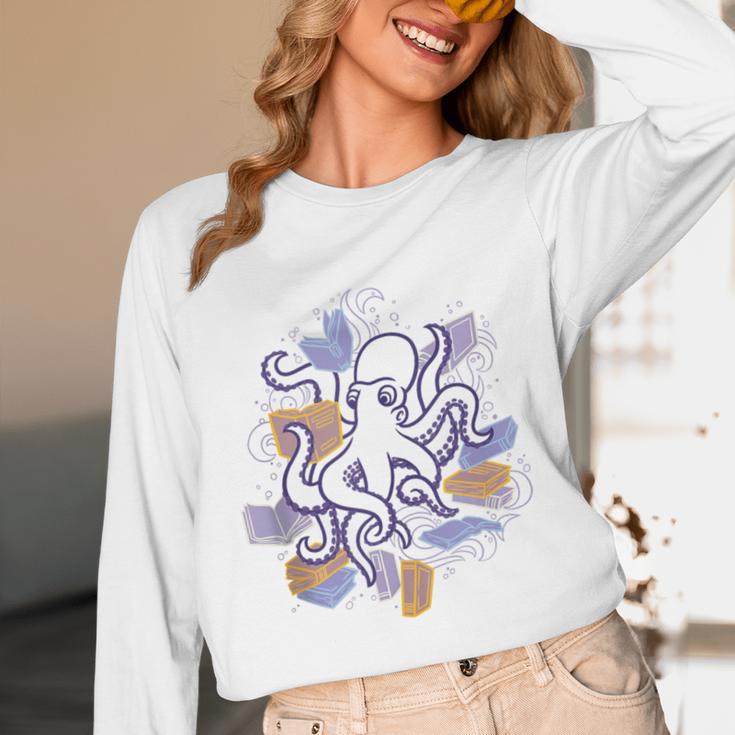Octopus Book Reader Unisex Long Sleeve T-Shirt
