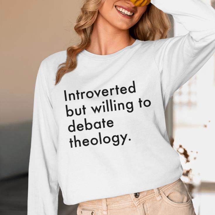 Theology Introvert Christian Conversation Starters Unisex Long Sleeve T-Shirt Theology Introvert Christian Conversation Starters Unisex Long Sleeve T-Shirt