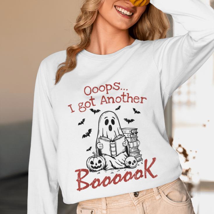 Oops I Got Another Book Boo Ghost Read Book Unisex Long Sleeve T-Shirt
