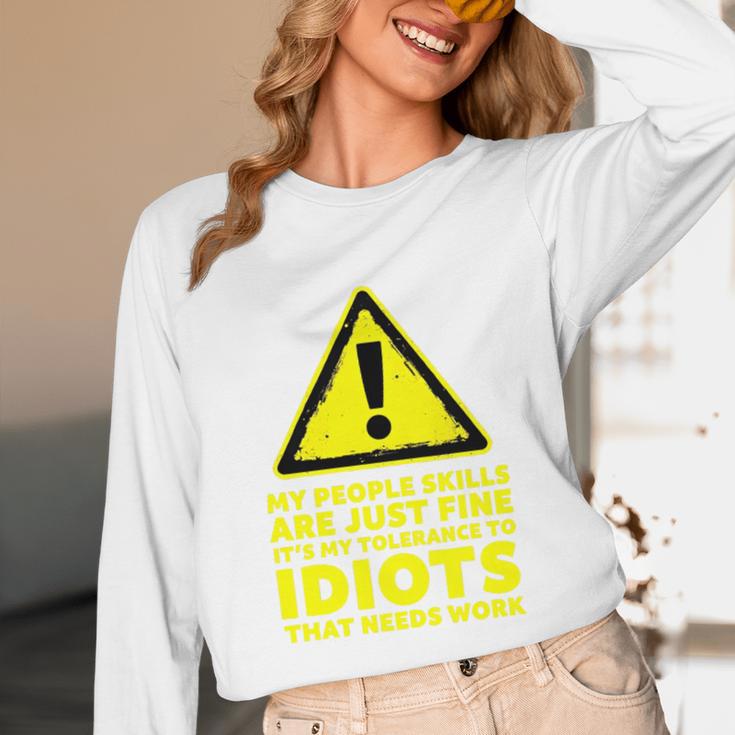 My People Skills Are Just Fine Sarcastic Introvert Premium Tri-Blend Unisex Long Sleeve T-Shirt