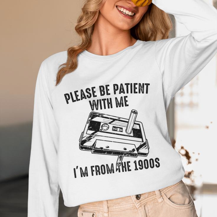Please Be Patient With Me I'm From The 1900s Cassette Pencil Premium Unisex Long Sleeve T-Shirt