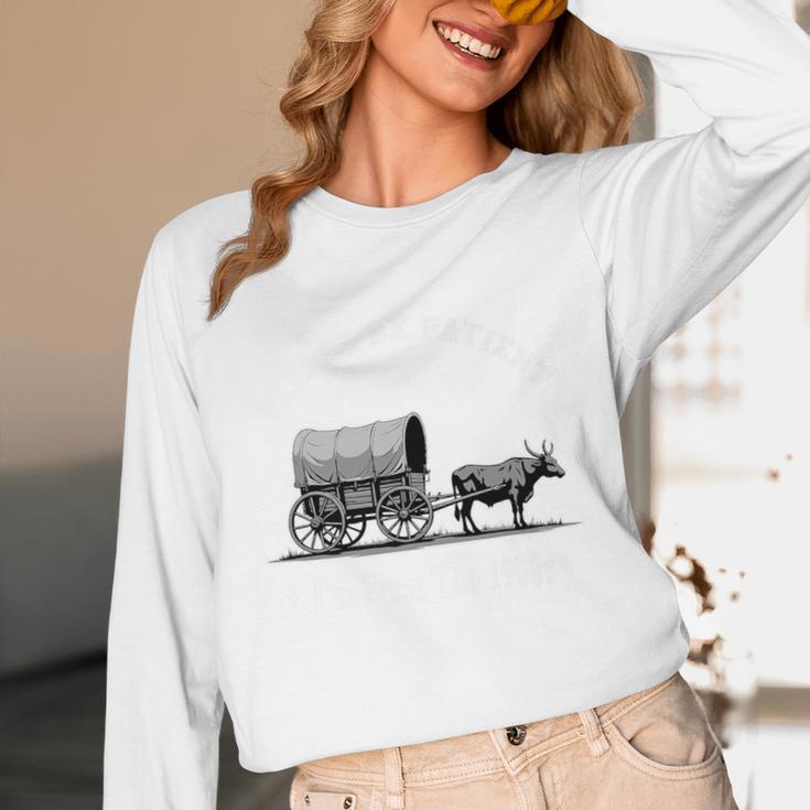 Please Be Patient I'm From The 1900s Oxen And Wagon Premium Unisex Long Sleeve T-Shirt