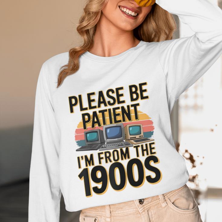 Please Be Patient I'm From The 1900s Retro Computer Raglan Baseball Tee Unisex Long Sleeve T-Shirt