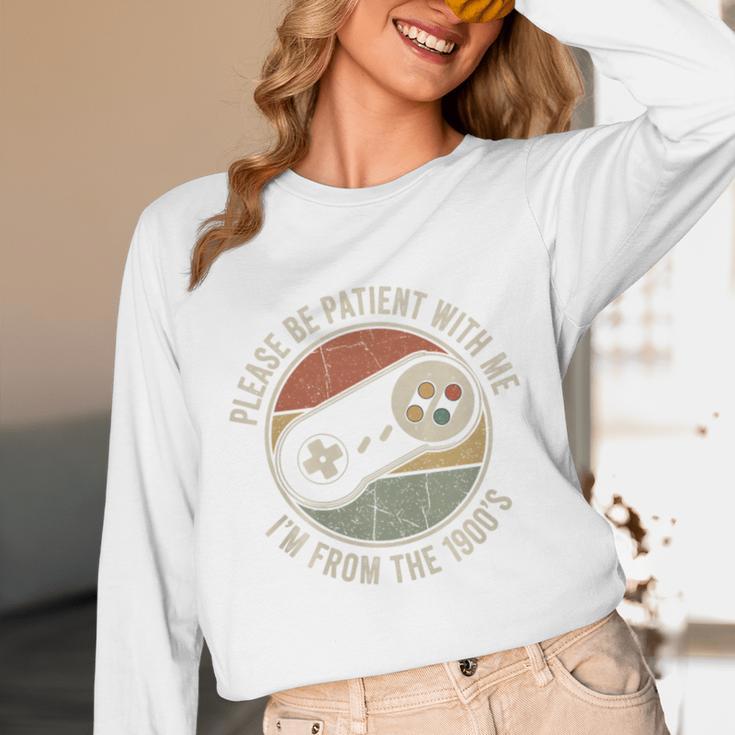 Please Be Patient With Me I'm From The 1900s Retro Gamer Premium Tri-Blend Unisex Long Sleeve T-Shirt
