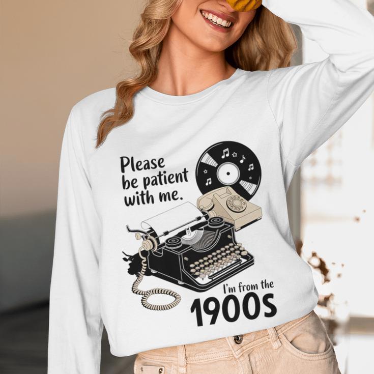 Please Be Patient I'm From The 1900s Sarcastic Joke Premium Tri-Blend Unisex Long Sleeve T-Shirt