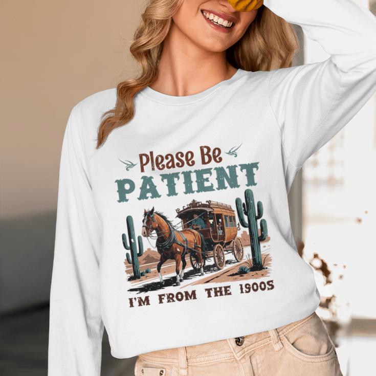 Please Be Patient I'm From The 1900s Stagecoach Western Vint Premium Tri-Blend Unisex Long Sleeve T-Shirt Please Be Patient I'm From The 1900s Stagecoach Western Vint Premium Tri-Blend Unisex Long Sleeve T-Shirt