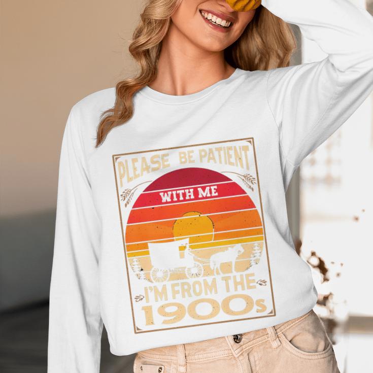 Please Be Patient I'm From The 1900s Sunset Vintage Wagon Premium Unisex Long Sleeve T-Shirt