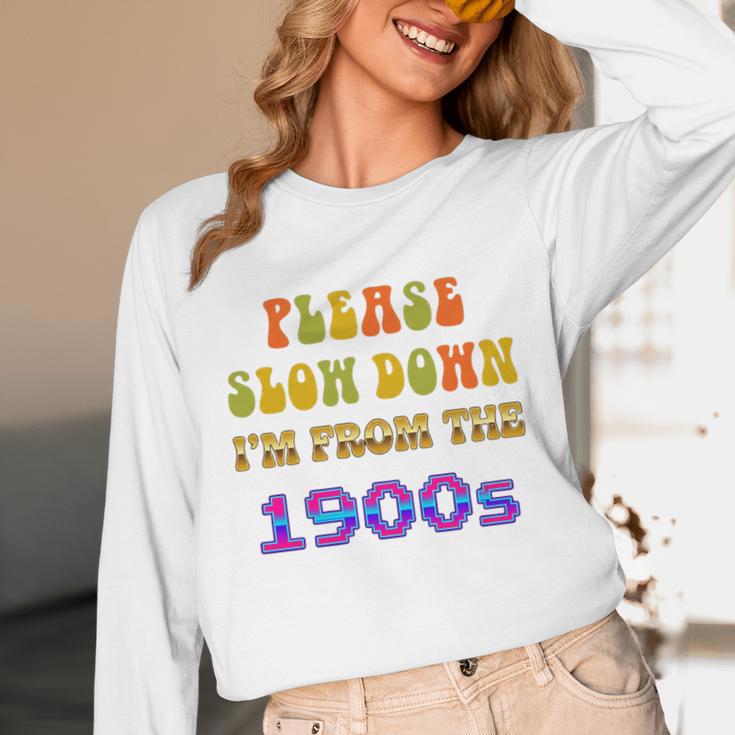 Please Slow Down I'm From The 1900s Retro Vintage 70 Premium Tri-Blend Unisex Long Sleeve T-Shirt