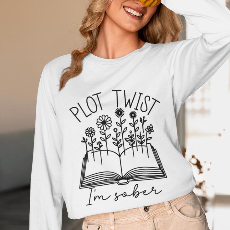 Plot Twist I'm Sober Women's Sobriety Book Reading Literary Unisex Long Sleeve T-Shirt Plot Twist I'm Sober Women's Sobriety Book Reading Literary Unisex Long Sleeve T-Shirt